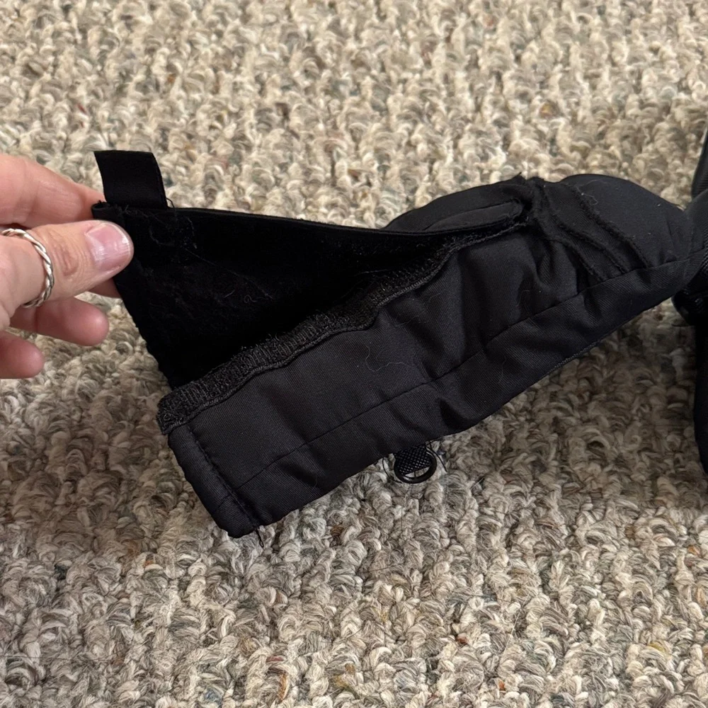 Black Quilted Winter Mittens